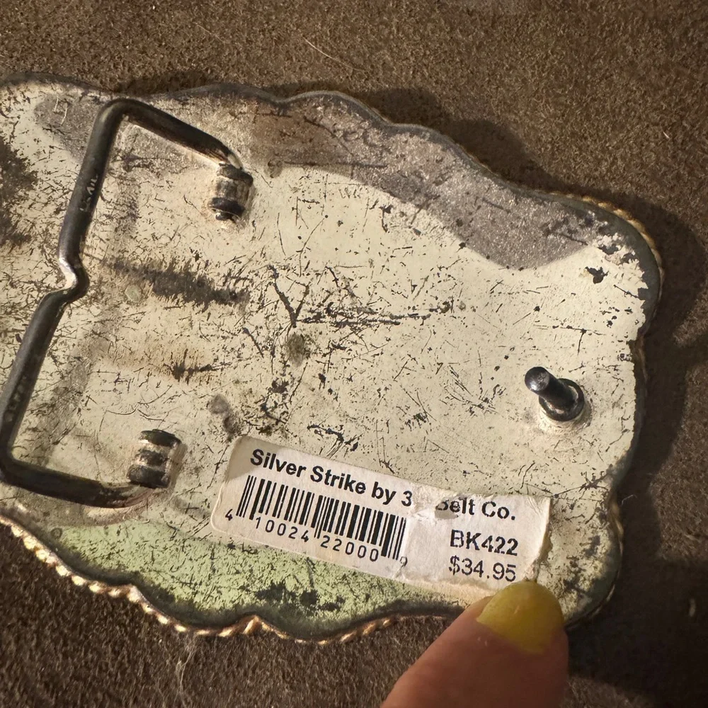 Gold and Silver Horse Belt Buckle